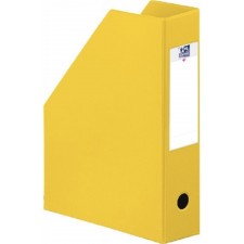 PORTE REVUES A PAN COUPE OXFORD EN PVC 32X24CM DOS 7CM JAUNE