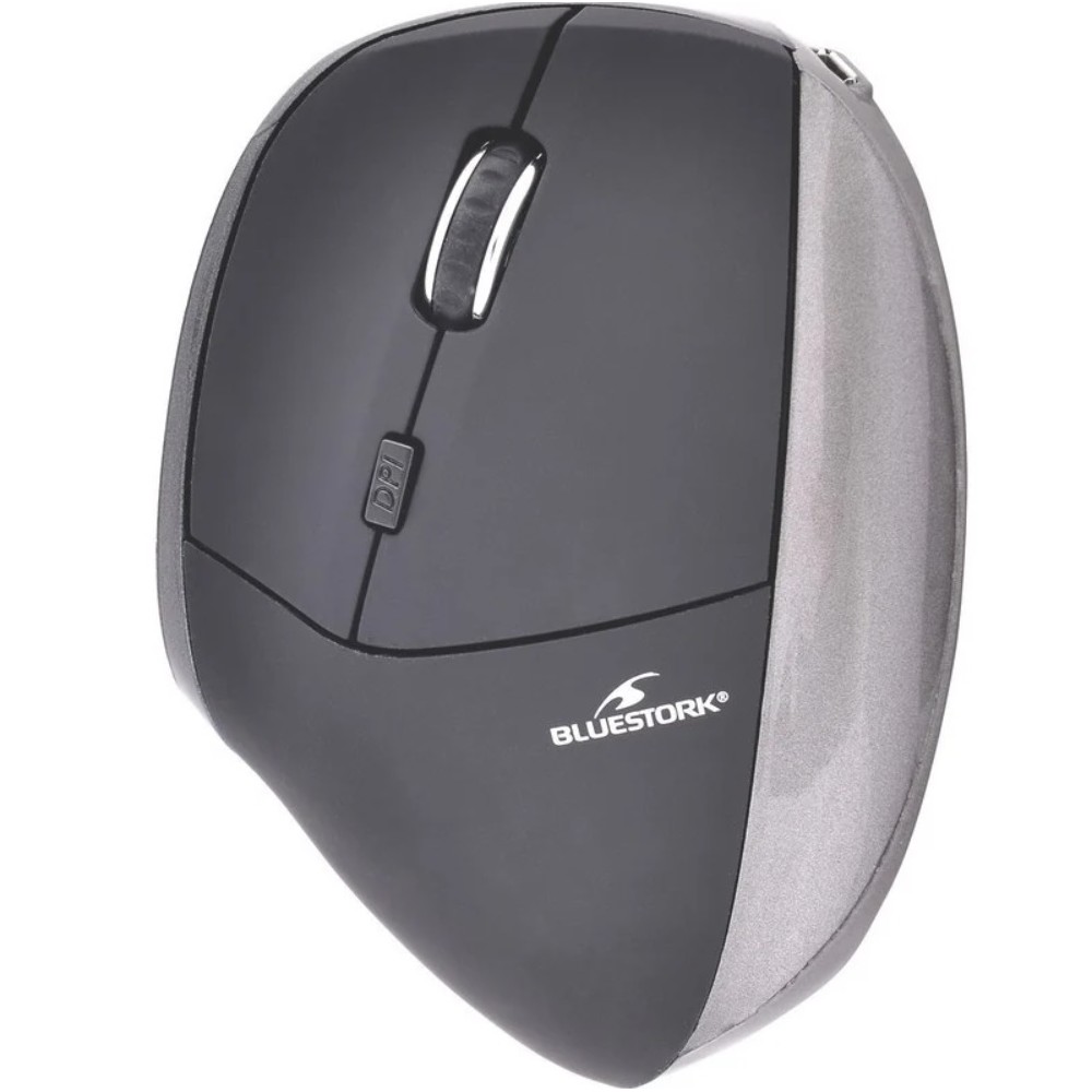 Souris Sans Fil BLUESTORK 6 Boutons - 1600 DPI, Gris Métal, Compatible Windows/Mac