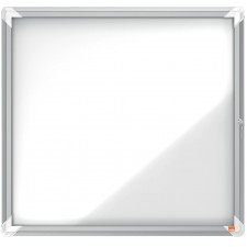 VITRINE D'EXTERIEUR NOBO FOND MAGNETIQUE 12XA4 GRIS