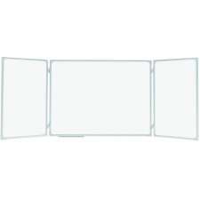 TABLEAU BLANC TRIPTYQUE METALLIQUE ET MAGNETIQUE AVEC CADRE EN ALUMINIUM