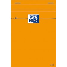 BLOC NOTE OXFORD ORANGE AGRAFE 105X148 160 PAGES 80G Q 5-5