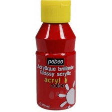 PEINTURE ACRYLIQUE ACRYLCOLOR PEBEO 150ML ROUGE PRIMAIRE DES 5 ANS