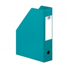 PORTE REVUES A PAN COUPE OXFORD EN PVC 32X24CM DOS 7CM TURQUOISE