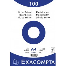 PAQUET DE FEUILLES BRISTOL EXACOMPTA X100 BLANC 210X297MM