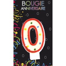 BOUGIE ANNIVERSAIRE CHIFFRE NUMERO 0