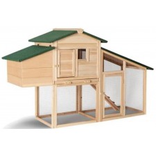 POULAILLER TERRE JARDIN EN BOIS A 2 NIVEAUX AVEC PONDOIR