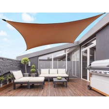 VOILE D'OMBRAGE EXTENSIBLE TERRE JARDIN RECTANGULAIRE MARRON 2-5X3M