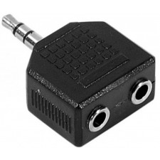 ADAPTATEUR DOUBLEUR MONOBLOC  JACK 3.5MM NOIR