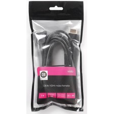 RALLONGE D2 DIFFUSION HDMI MALE-FEMELLE 3M PLAQUE OR 4K 30 NOIR