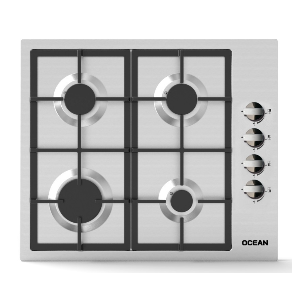 PLAQUE DE CUISSON A GAZ OCEAN OCGH640IPRO 4 FEUX INOX