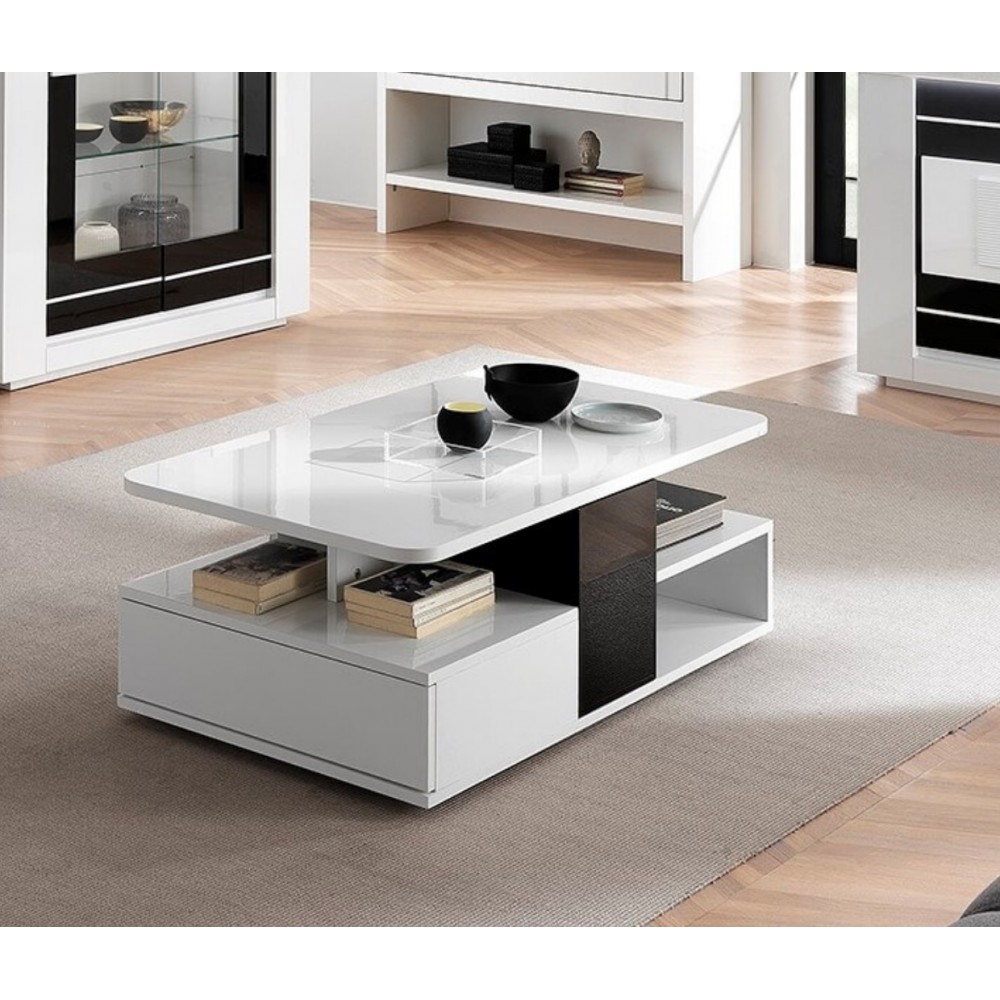 Table escamotable en mélaminé blanc pour tiroir de 900mm