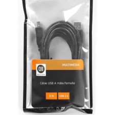 RALLONGE D2 USB 2-0 TYPE A M-FX 3M NOIR