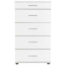COMMODE ANDRE 5 TIROIRS 60X108X44CM BLANC