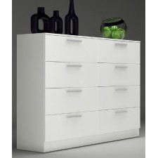 COMMODE LEVI BLANCO 8 TIROIRS 120X120X43CM BLANC