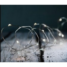 GUIRLANDE CUIVRE 20LED 1M PILES BLANC