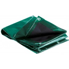 BACHE INDUSTRIELLE 5X8M - 250G/M2 VERTE ET NOIRE
