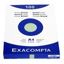 FICHES BRISTOL 205 G ETUIS 100 FICHES - EXACOMPTA