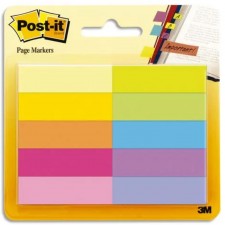 MARQUE-PAGES POST-IT EN PAPIER  10 BLOCS DE 50 FEUILLES  COULEURS ASSORTIES