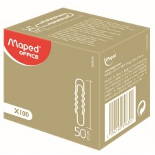 BOITES DE 100 TROMBONNES ONDULEES NIKEL 50 MM