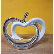 ACCESSOIRE DE DECORATION 1119-12 POMME ARGENTE BLANC