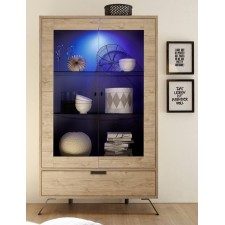 VITRINE PALMA AVEC LED BOIS CLAIR