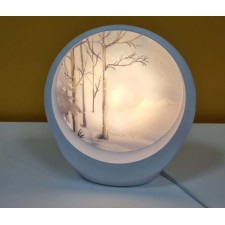 LAMPE DE TABLE 1113LED AVEC ILLUSTRATION PAYSAGE BLEUE BLANCHE