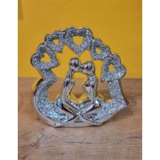 DECORATION EN CERAMIQUE F201 ARGENT PAILLETE