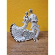 DECORATION EN CERAMIQUE 8139 ARGENTEE PAILLETEE