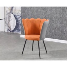 FAUTEUIL 930F VINTAGE EN VELOURS ORANGE GRIS