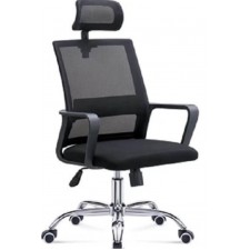 CHAISE BUREAU 848A EN TISSU MAILLE NOIR