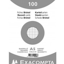 PAQUET 100 FICHES BRISTOL BLANC 148-210 5X5 S-FILM