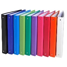 CLASSEUR À ANNEAUX CLASSEURS REMBORDÉS FORMAT 320*250 MM POUR A4 10 COULEURS ASSORTIES  - DOS 20 MM
