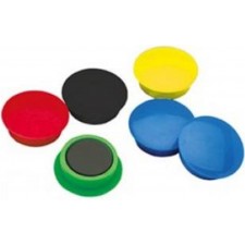 LOT DE 6 AIMANTS RONDS O 25MM COLORIS ASSORTIS VRAC