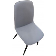 CHAISE DE TABLE AVEC PIEDS EN METAL GRIS CLAIR