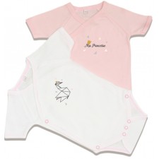 BODIES MC PRINCESSE ET SIGNE 0/6 MOIS ROSE BLANC