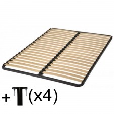 SOMMIER A LATTES AVEC 4 PIEDS 160X200