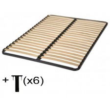 SOMMIER A LATTES AVEC 6 PIEDS 160X200