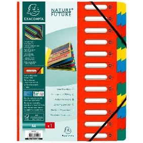 TRIEUR HARMONIKA DOS EXTENSIBLES AVEC ÉLASTIQUES ET FENETRES DÉCOUPÉES- CARTES LUSTRÉE 425G-M2 FORMAT 240*320 POUR A4 6 COULEUR