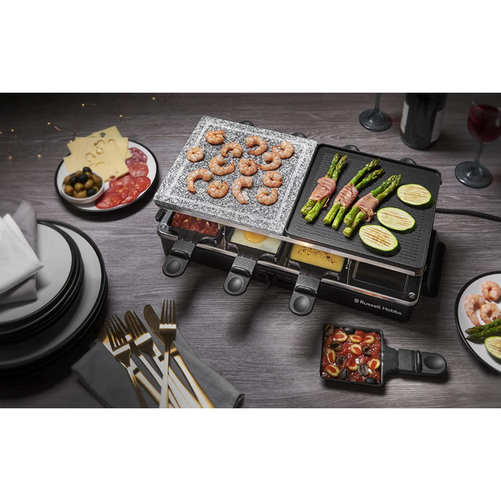 MULTI RACLETTE 3 EN 1 RUSSELL HOBBS 2628056 AVEC GRILL REVERSIBLE