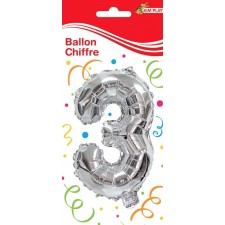 BALLON ANNIVERSAIRE CHIFFRE N° 3