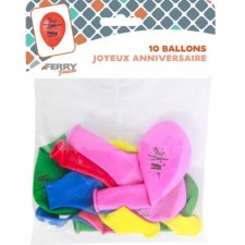 10 BALLONS JOYEUX ANNIVERSAIRE