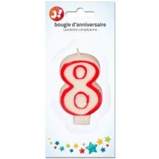 BOUGIE D'ANNIVERSAIRE CHIFFRE NUMERO 8