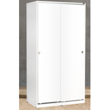ARMOIRE COULISSANTE A 5 TABLETTES ADORE SWD-431-BY-2 BLANC 94x182x52CM