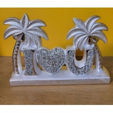DECORATION LOVE COCOTIERS AVEC STRASS YF462