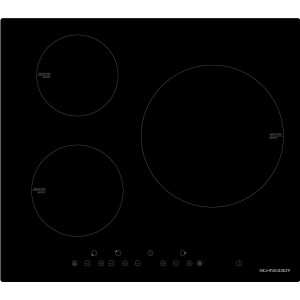 Plaque de cuisson vitrocéramique 5200W 3 foyers Noir - SCHNEIDER