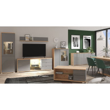 LIVING ANDORA BOIS CHENE ARTISANAL ET GRIS GRAPHITE