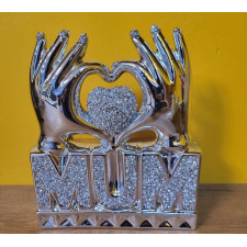 DECORATION LOVE MUM 7915 ARGENTEE ET STRASS