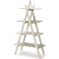 BIBLIOTHEQUE PERLE 13814 BLANC/GRIS 4 NIVEAUX 80x35x146 CM