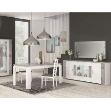 TABLE A MANGER VIVALDI VIV290 160x90x77CM BLANC GRIS MARBRE