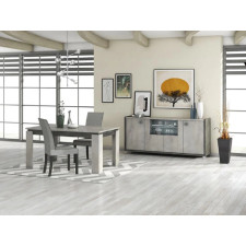 TABLE HILTON HIL290 160+40x90xH76CM GRIS ANTHRACITE